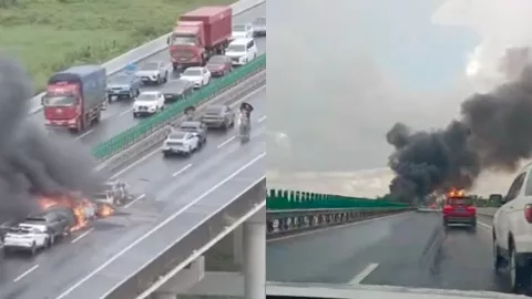海南高速多辆豪车追尾起火事件